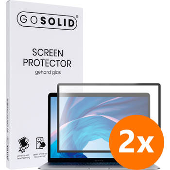 GO SOLID! Screenprotector voor MacBook Air M1 13,3-inch gehard glas - Duopack
