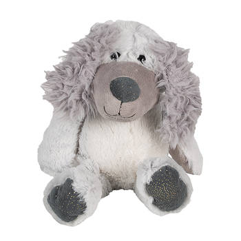 Clayre & Eef Knuffel Hond 32 cm Grijs Pluche Grijs