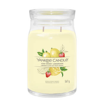 Yankee Candle Geurkaars Large - met 2 lonten - Iced Berry Lemonade - 16 cm / ø 9 cm