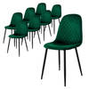 ML-Design eetkamerstoelen set van 8, donkergroen, keukenstoel met fluwelen bekleding,woonkamerstoel met