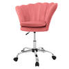 Bureaustoel met wielen en rugleuning schelpdesign 68x68 cm roze fluweel metalen frame ML design