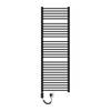 Elektrische badkamerradiator met verwarmingselement 1200W 600x1800 mm zwart mat recht met zijaansluiting &