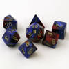 Chessex Tweeling Blauw-Rood/gouden Dobbelsteenset (7 stuks)