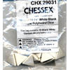 Chessex Opaque Wit Blanc D4 Dobbelsteen Set (10 stuks)