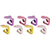 Decoris tafelkleedklemmen - 8x - smileys - roze - ijzer - 7 x 5 cm - tafelkleedklemmen