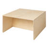 Van Dijk Toys houten kubustafel & kinderbank Naturel - 75x75x40cm (kinderopvang kwaliteit)