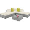 tectake® - Wicker zitgroep Parijs tuinset loungeset loungebank tuinbank - lichtgrijs - 403744