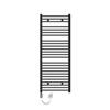 Elektrische badkamerradiator met verwarmingselement 1200W 600x1500 mm antraciet gebogen met zijaansluiting LuxeBath