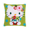 Vervaco kruissteekkussen Hello Kitty Green Floral