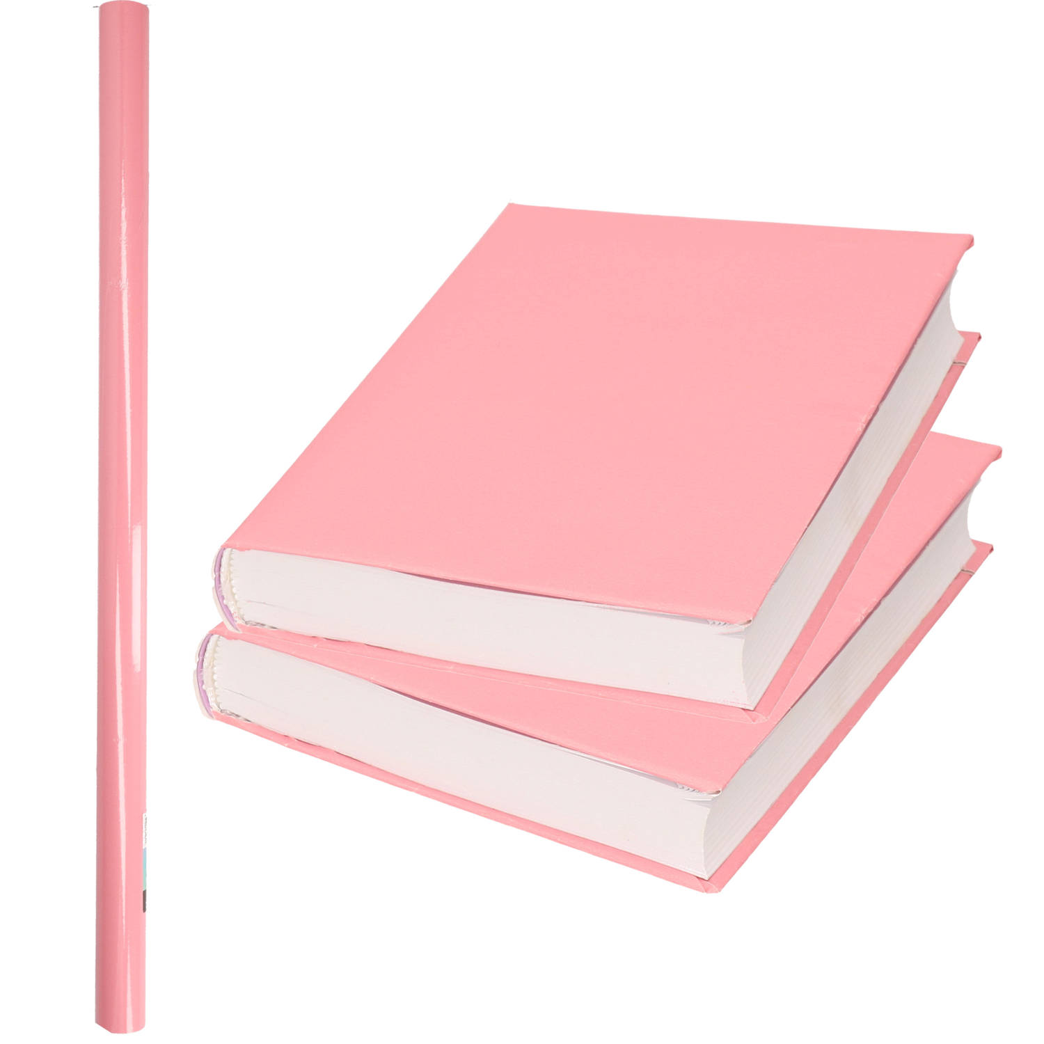 1x Rollen kadopapier / kaftpapier 200 x 70 cm - pastel roze - kaftpapier voor schoolboeken / boekenkaften