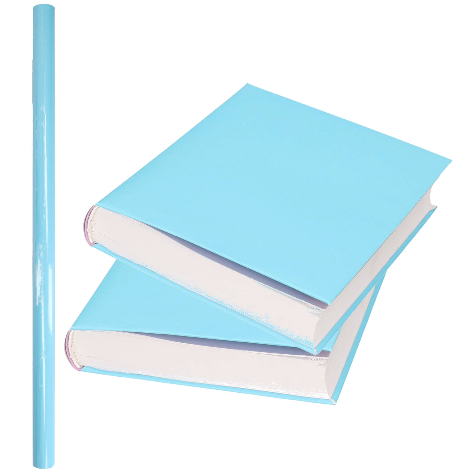1x Rollen kadopapier / kaftpapier 200 x 70 cm - pastel blauw - kaftpapier voor schoolboeken / boekenkaften