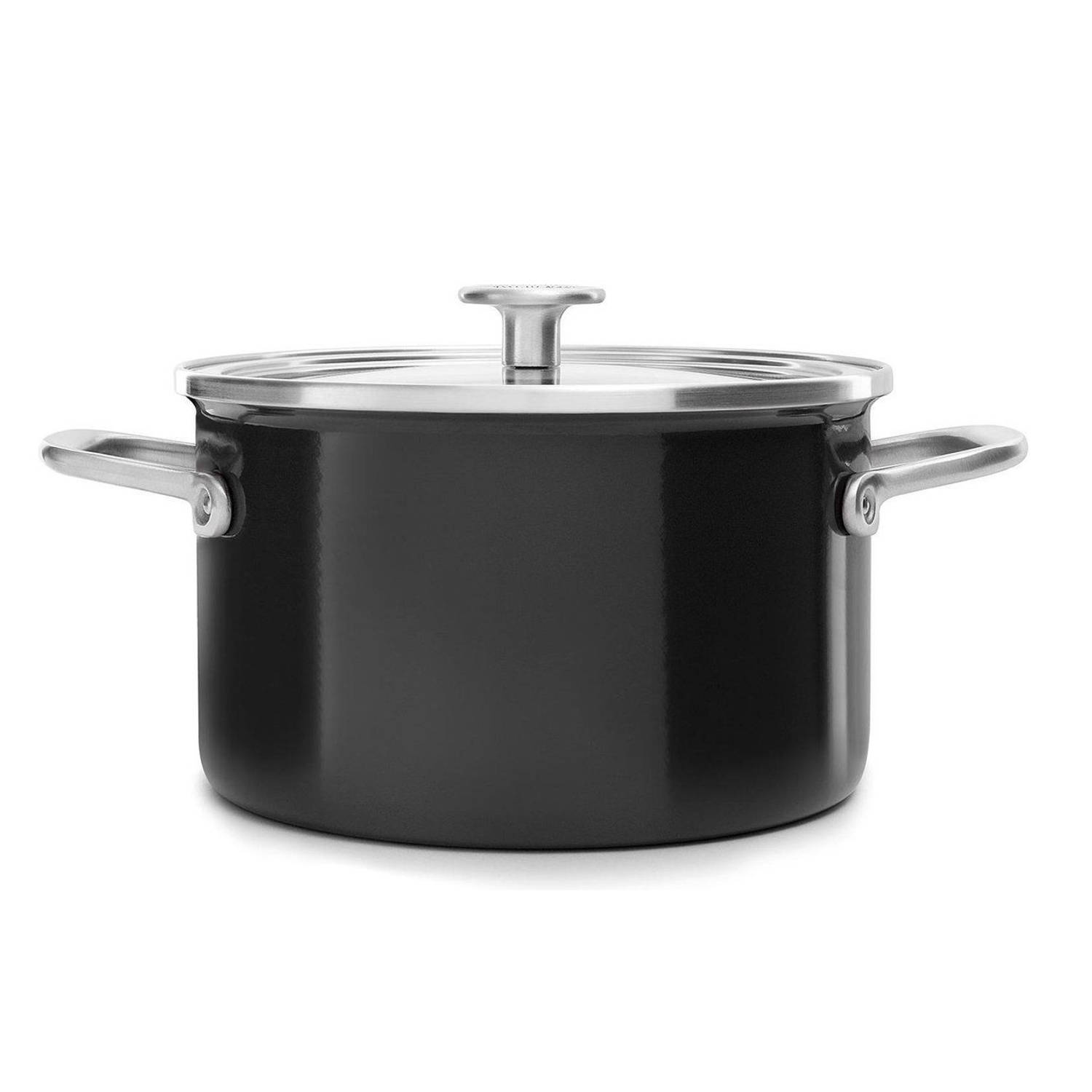 KitchenAid Kookpan Steel Core Enamel Onyx Zwart ø 24 cm-6 Liter