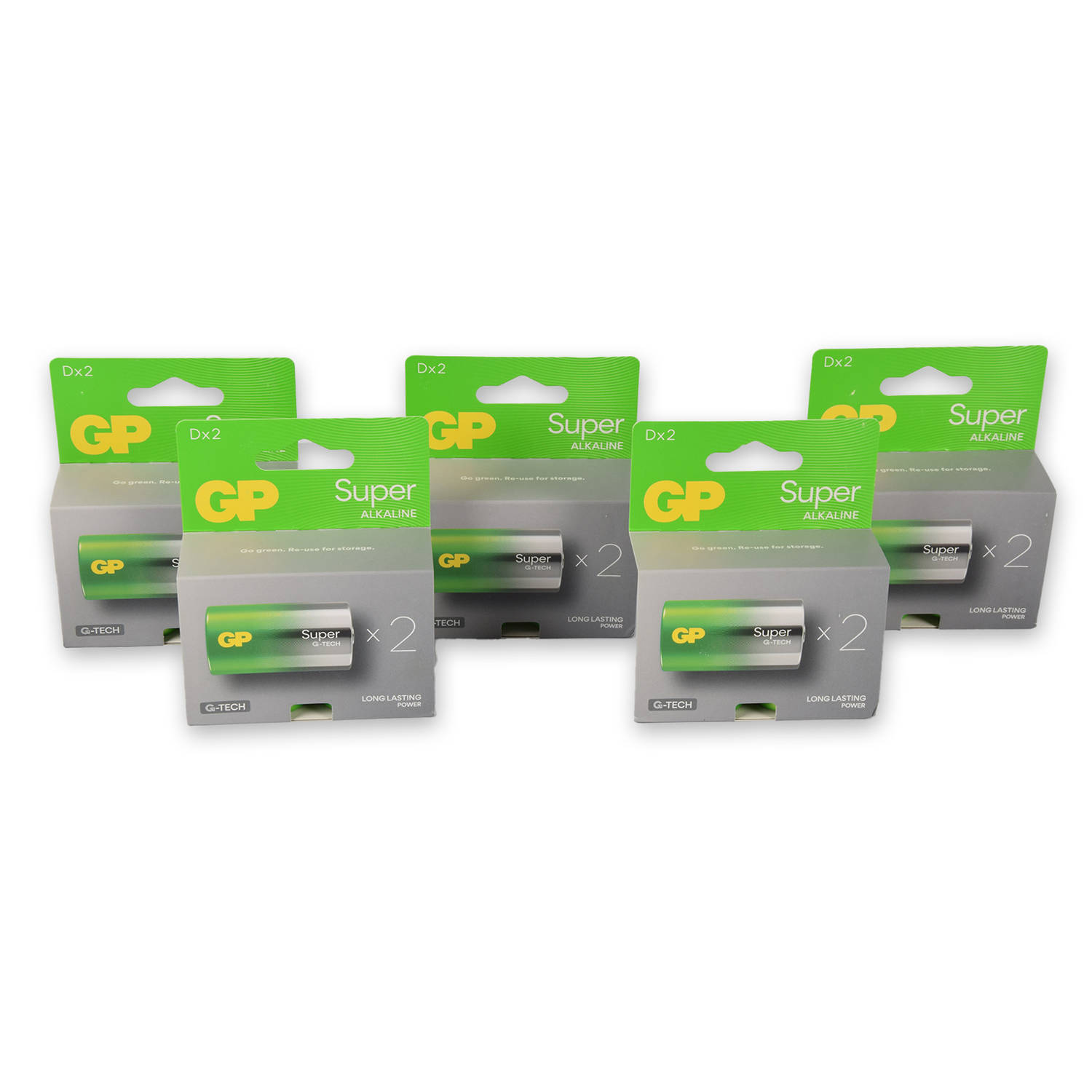 GP Super Alkaline Batterijen D - Set van 5 Sets (10 stuks) - Ø33mm - Nieuwe G-Tech Technologie | Betrouwbare Stroomvoorziening voor Elektronische Apparaten