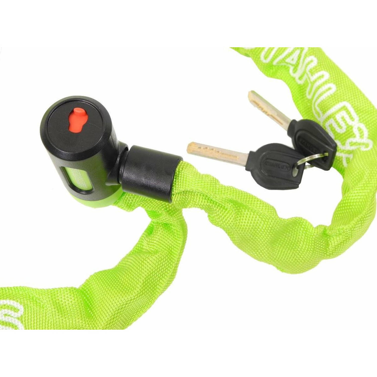 Stahlex Kettingslot groen 120 cm 2 sleutels scooter-fiets kabelslot Fietssloten