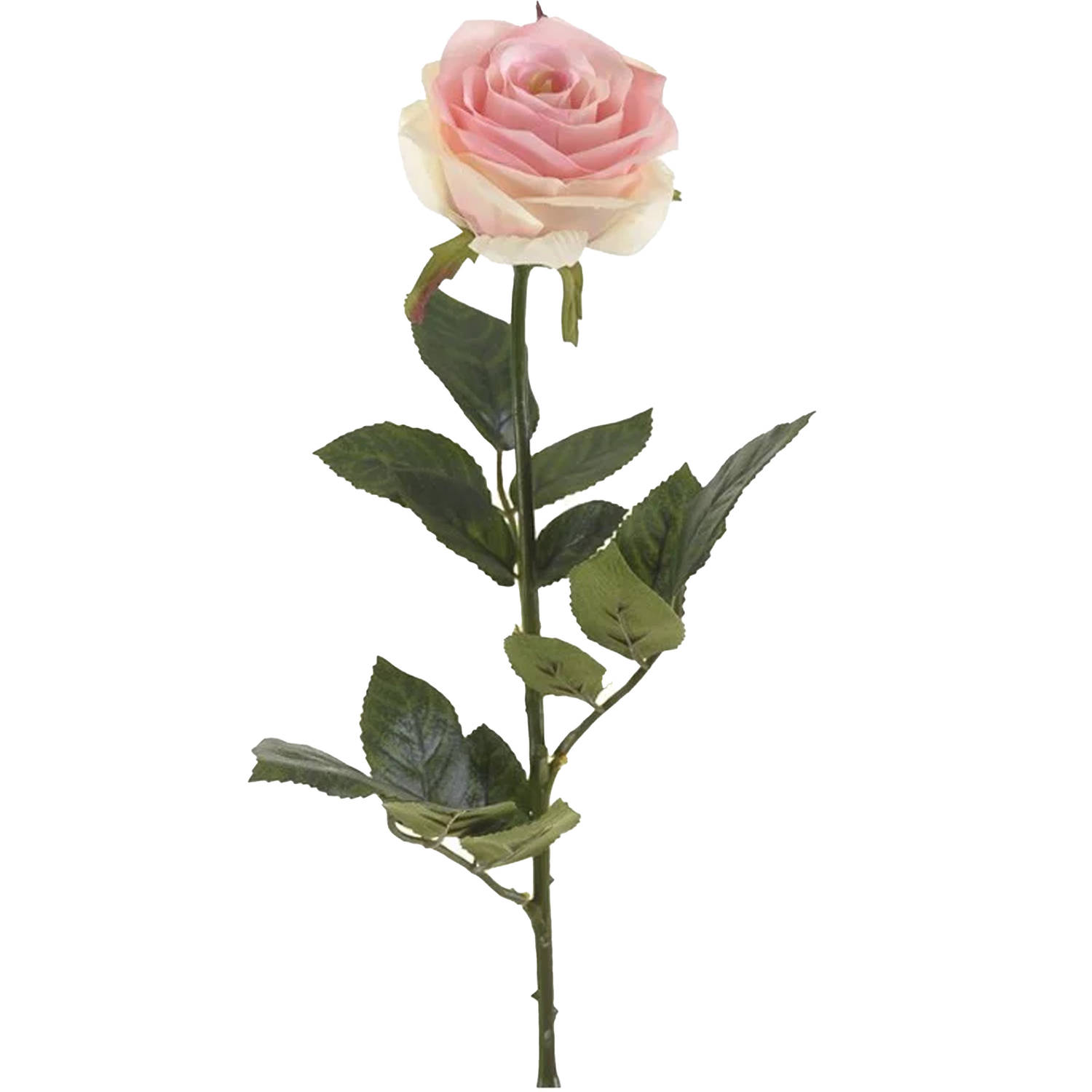 Emerald Kunstbloem roos Simone - roze - 73 cm - decoratie bloemen