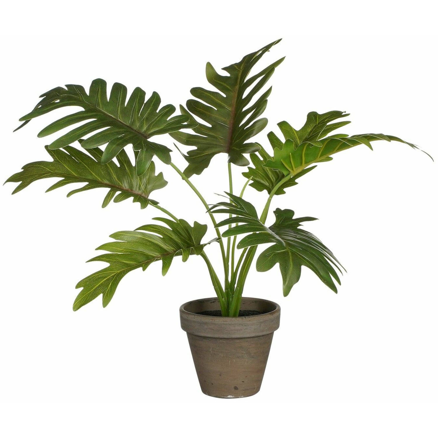 Mica Decoration kunstplant Philodendron - groen - H30 en D27 cm - Kamer/kantoor planten
