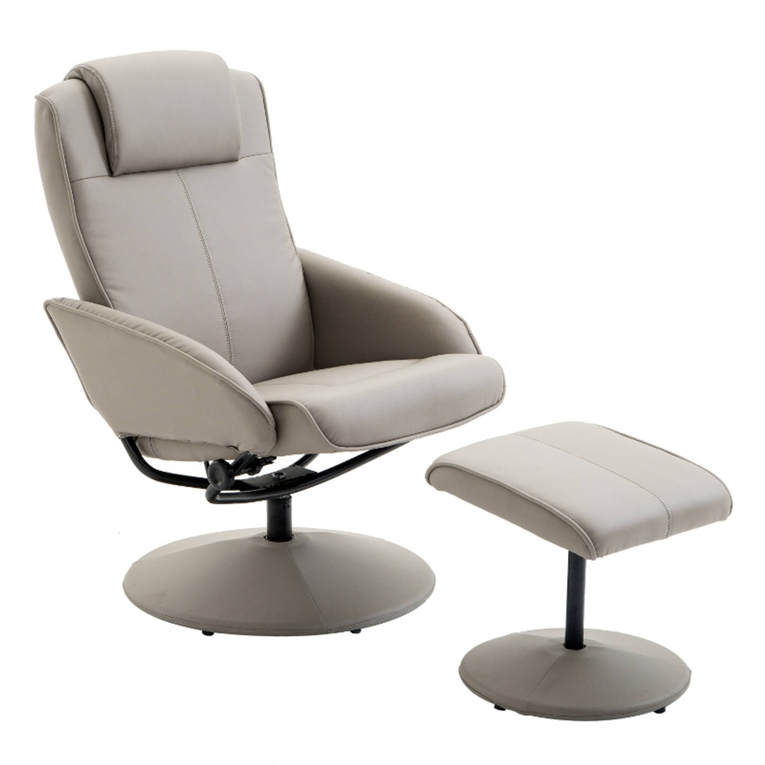 Relaxstoel met voetenbankje Stoelen Relax fauteuil Stoel Draaifauteuil Draaistoel Grijs L78 × B71 × 