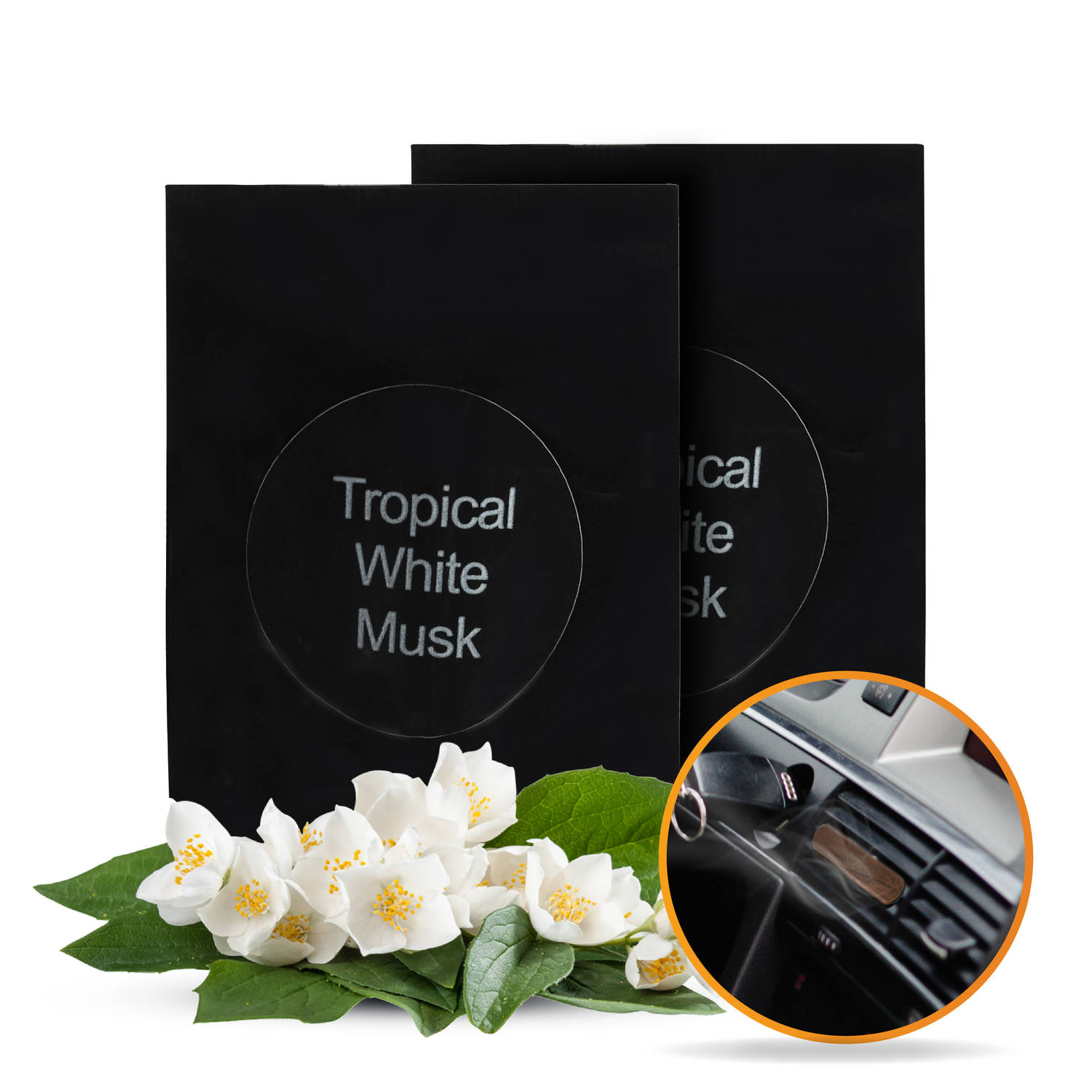 R2B® Autoparfum Navulling Tropische Witte Muskus 2 stuks Auto Geurverfrisser Luchtverfrisser Auto pa