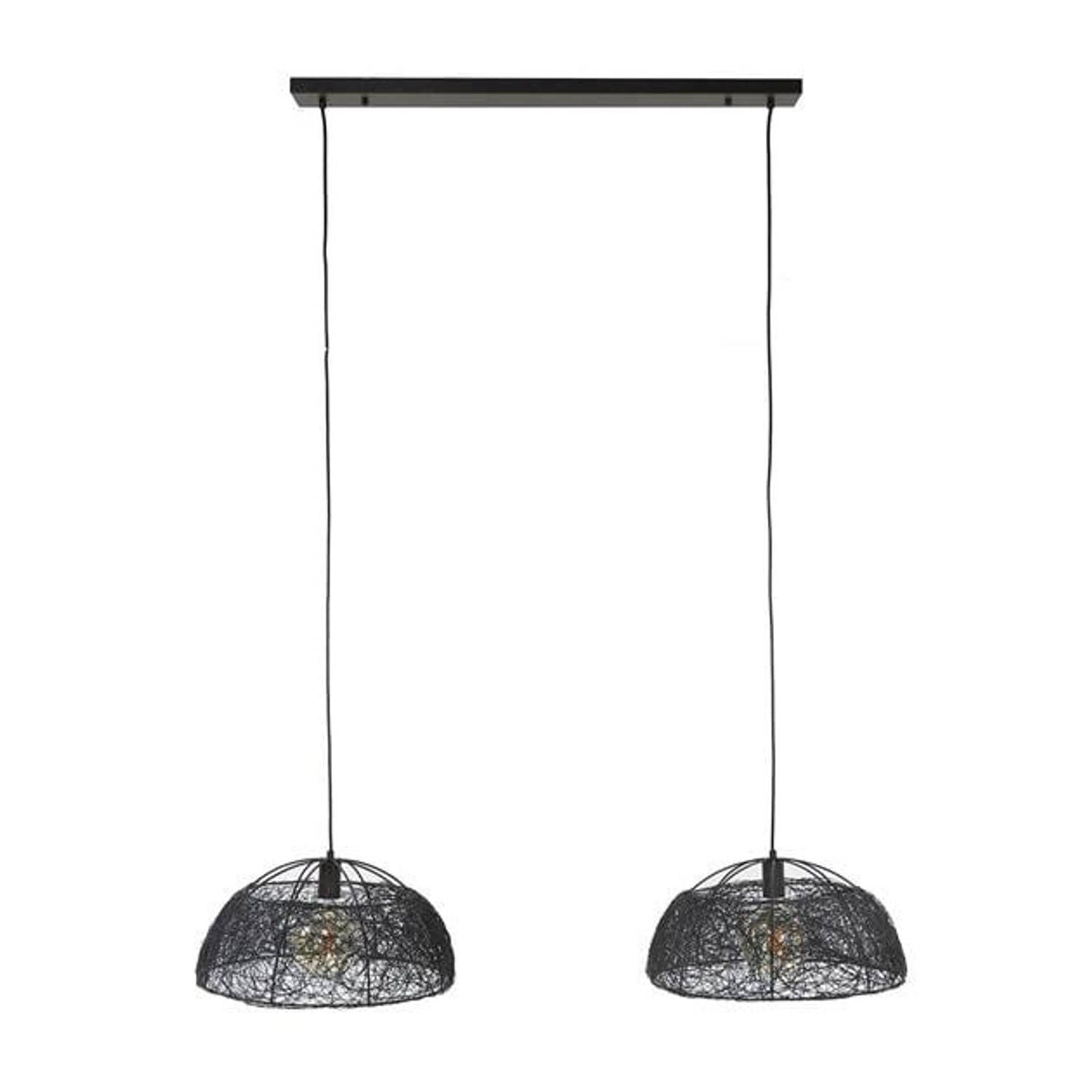 Hanglamp Elijah 2-lichts metaal zwart ?45 cm