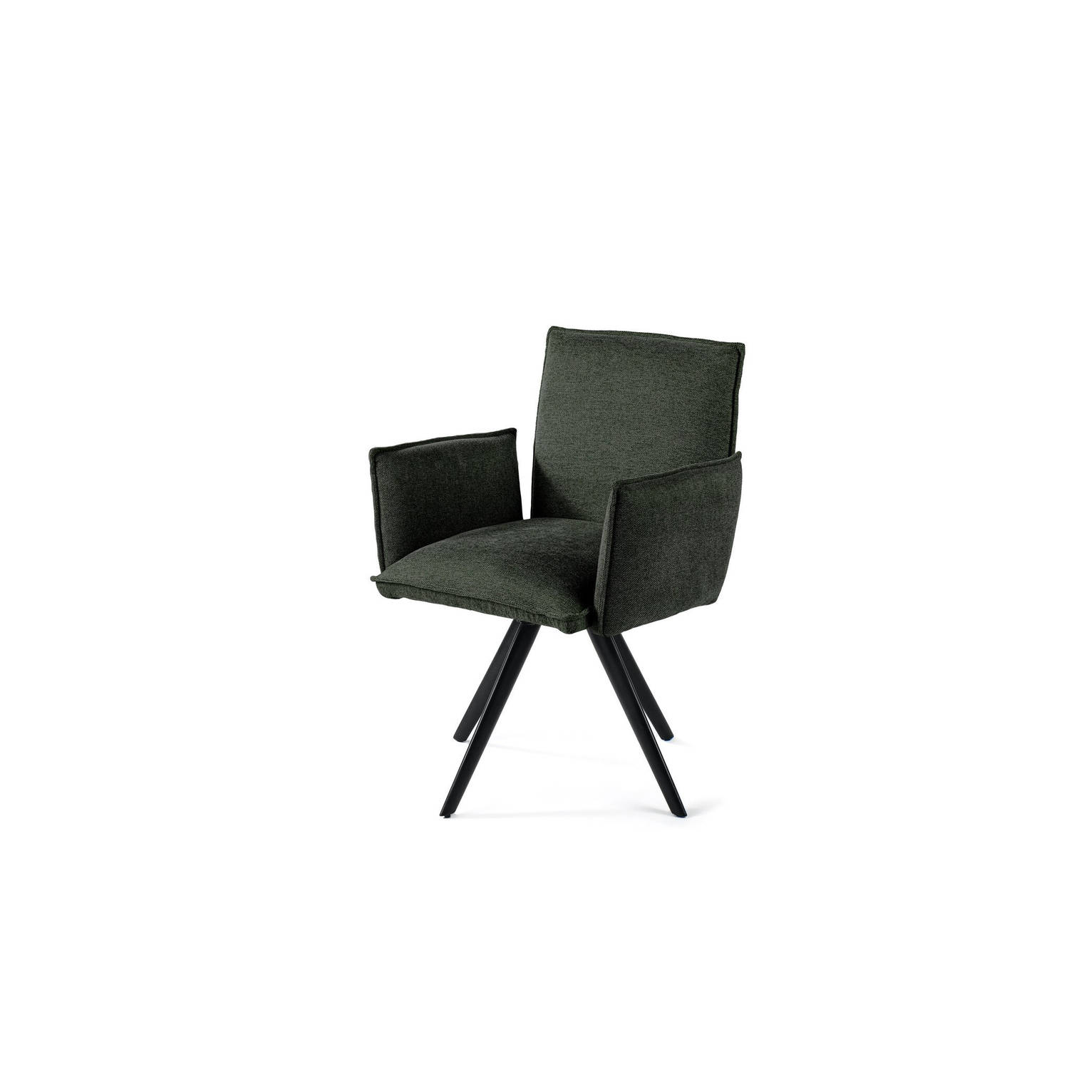 Set van 2 eetkamerstoelen Xava stof eden groen