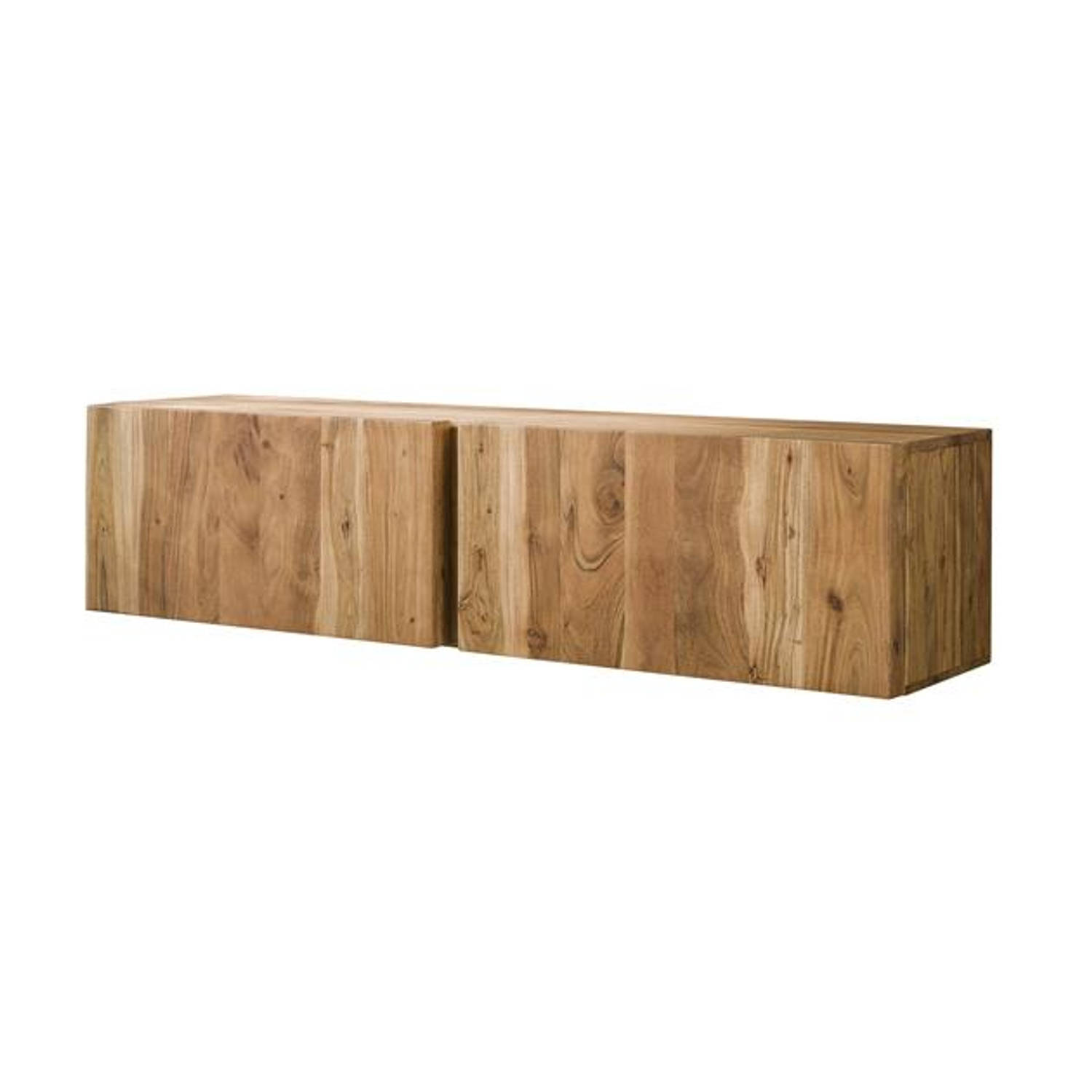Hoyz Collection - TV-meubel Zwevend 2L Block - 40x150x37cm - Massief Acacia Naturel