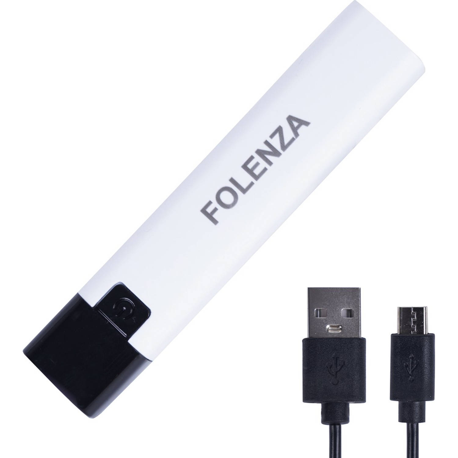 Folenza Mini Zaklamp USB-C 4 Lichtmodes Oplaadbaar Waterbestendig Wit