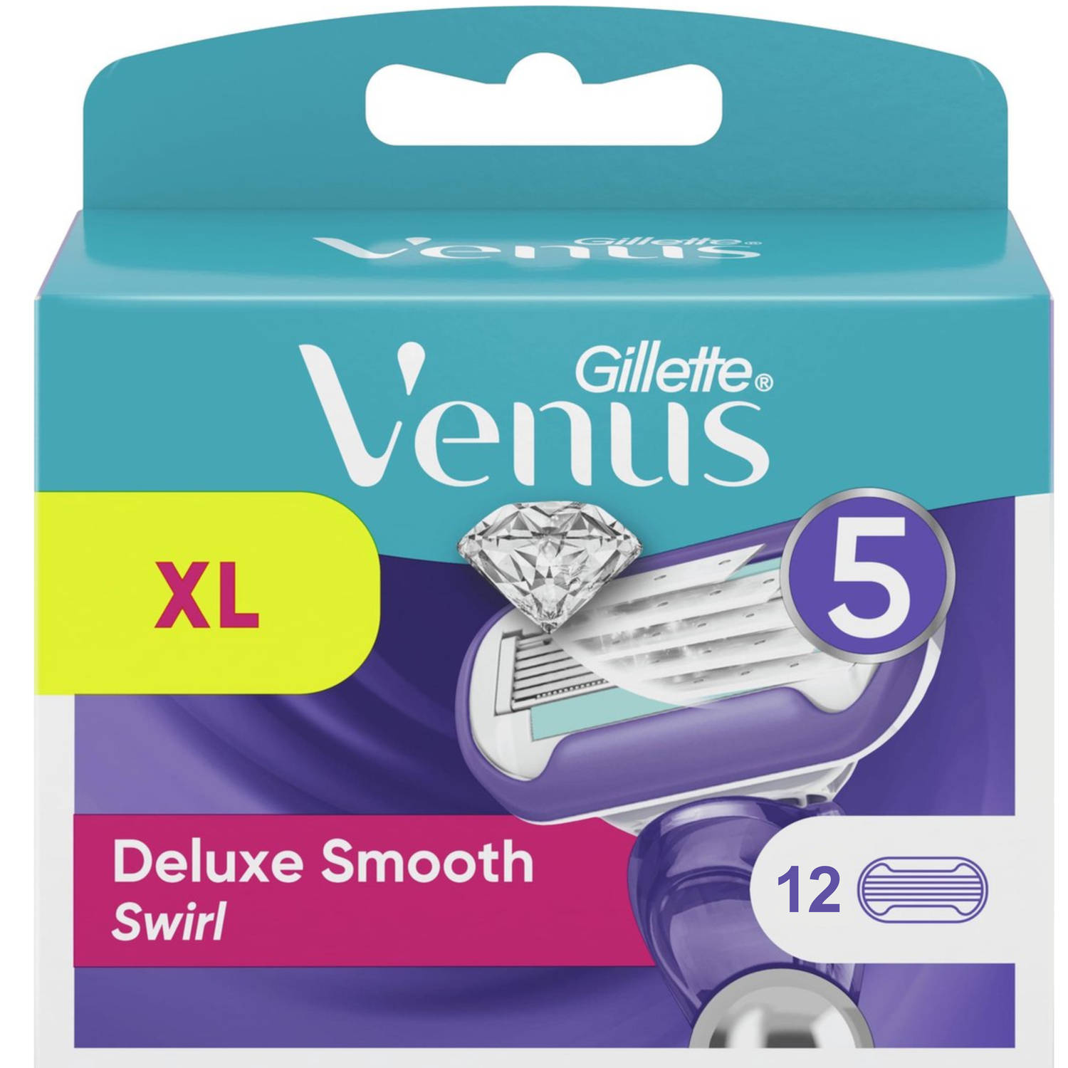 Gillette Venus Deluxe Smooth Swirl Scheermesjes Voor Vrouwen 12 Navulmesjes Voordeelverpakking (4x3 