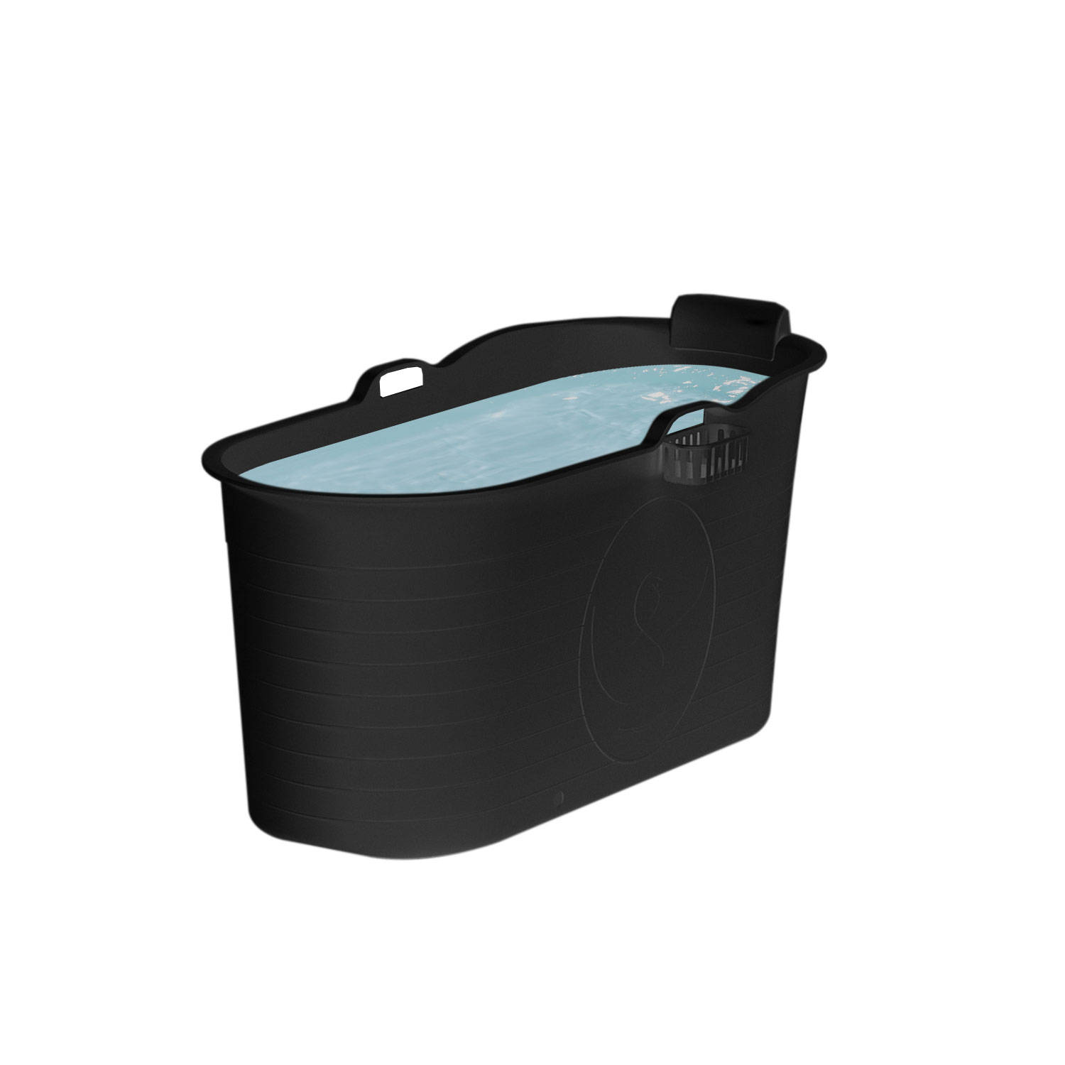 FlinQ Bath Bucket XXL - Badkuip - Zitbad - Ligbad - Incl Massagefunctie - 230L - Zwart