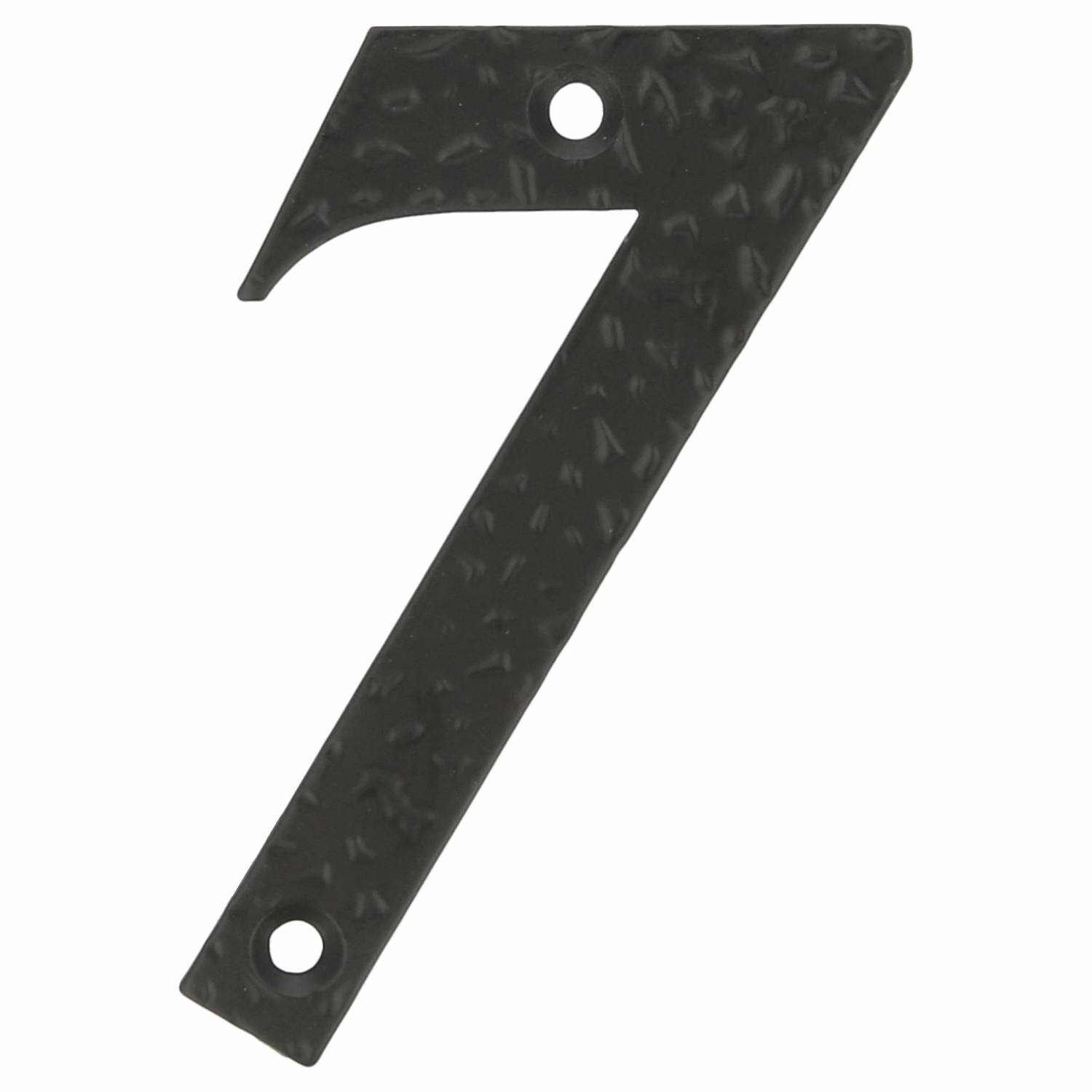 AMIG Huisnummer 7 - massief gesmeed staal - 10cm - incl. bijpassende schroeven - zwart