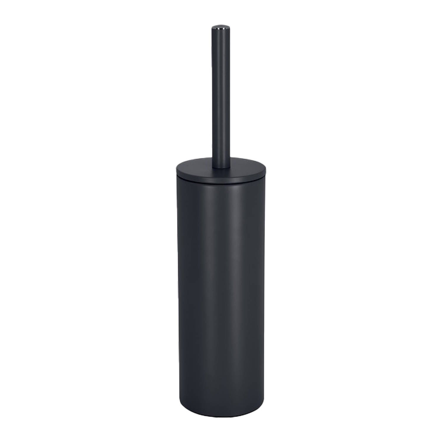 Spirella Luxe Toiletborstel in houder Cannes - zwart - metaal - 40 x 9 cm - met binnenbak