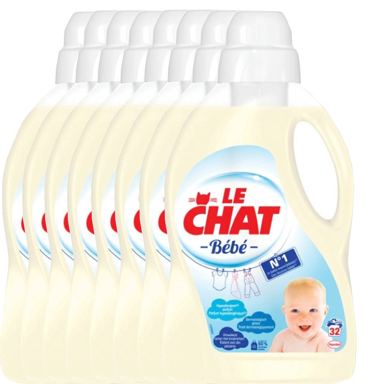 Le Chat Baby Vloeibaar Wasmiddel (Voordeelverpakking) - 8 x 1.440 l (256 wasbeurten)
