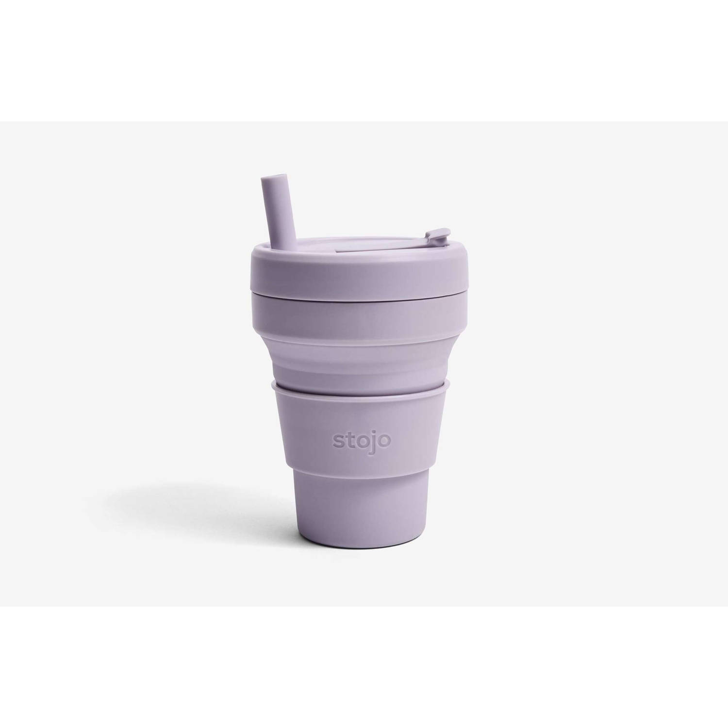 Stojo - Junior Cup met Rietje 250 ml Lilac - Siliconen - Paars
