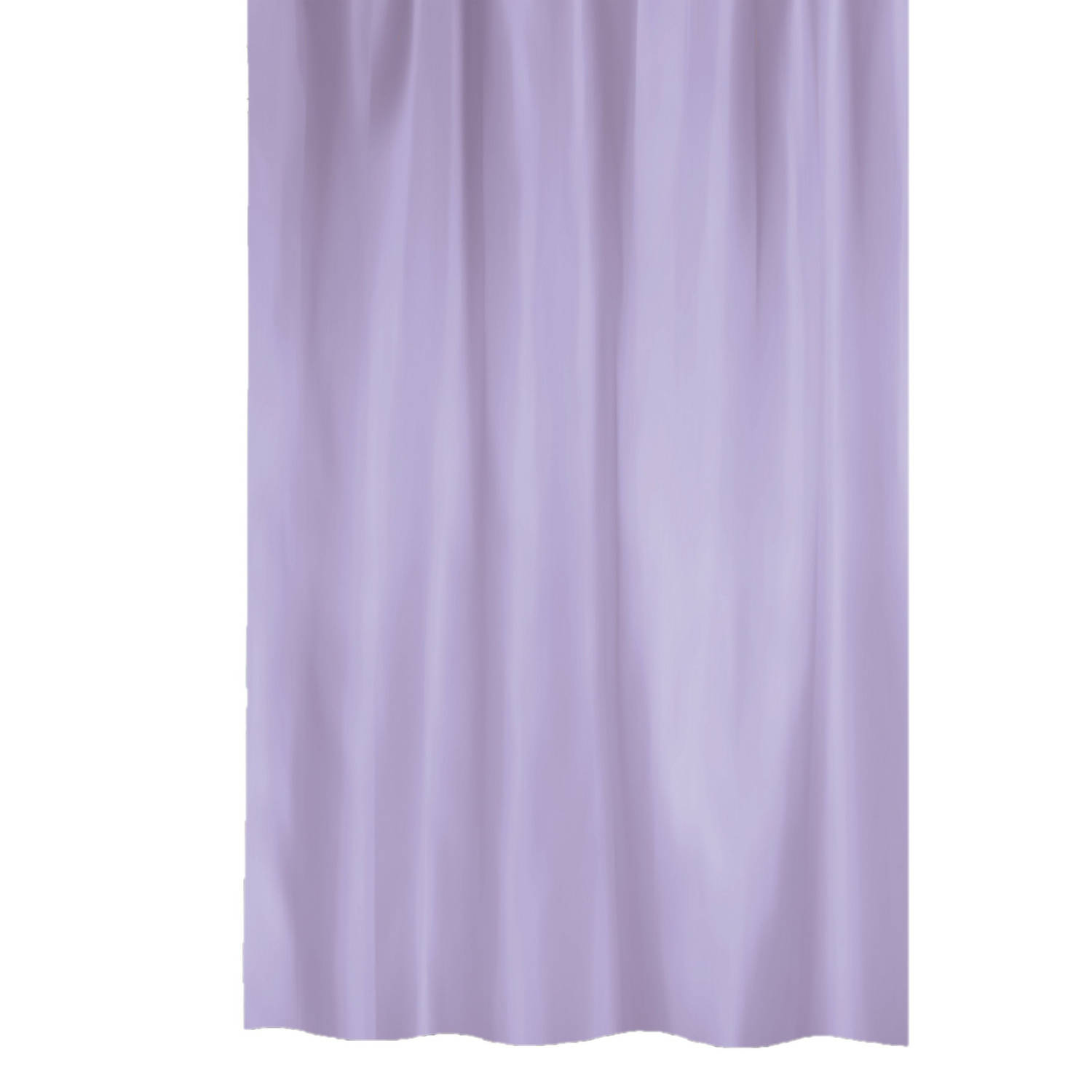MSV Douchegordijn met ringen - lila paars - gerecycled polyester - 180 x 200 cm - wasbaar - Voor bad en douche