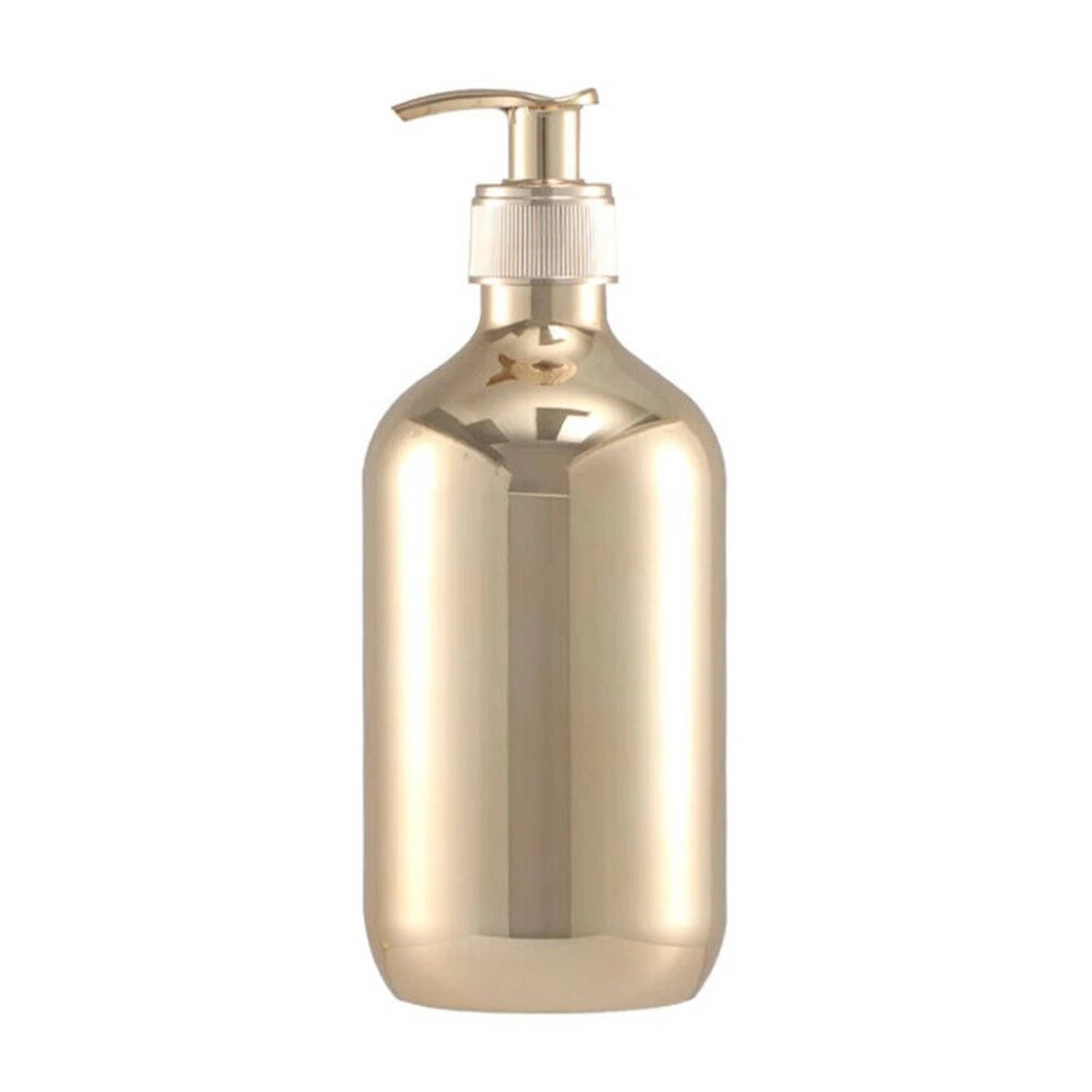 Navulbare Fles Dispenser met Pomp – Goud – 500ml – Voor Shampoo, conditioner of Bodywash