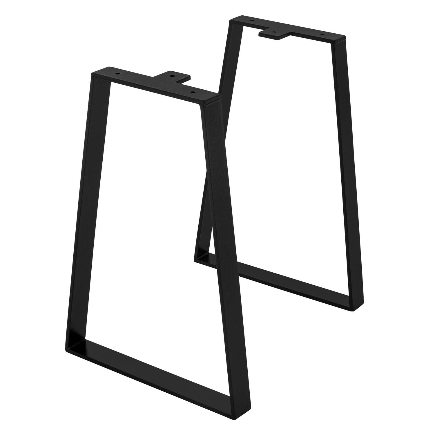 Tafelpoten set van 2 trapeziumvormige 28,5x40,5 cm zwart staal ML ontwerp