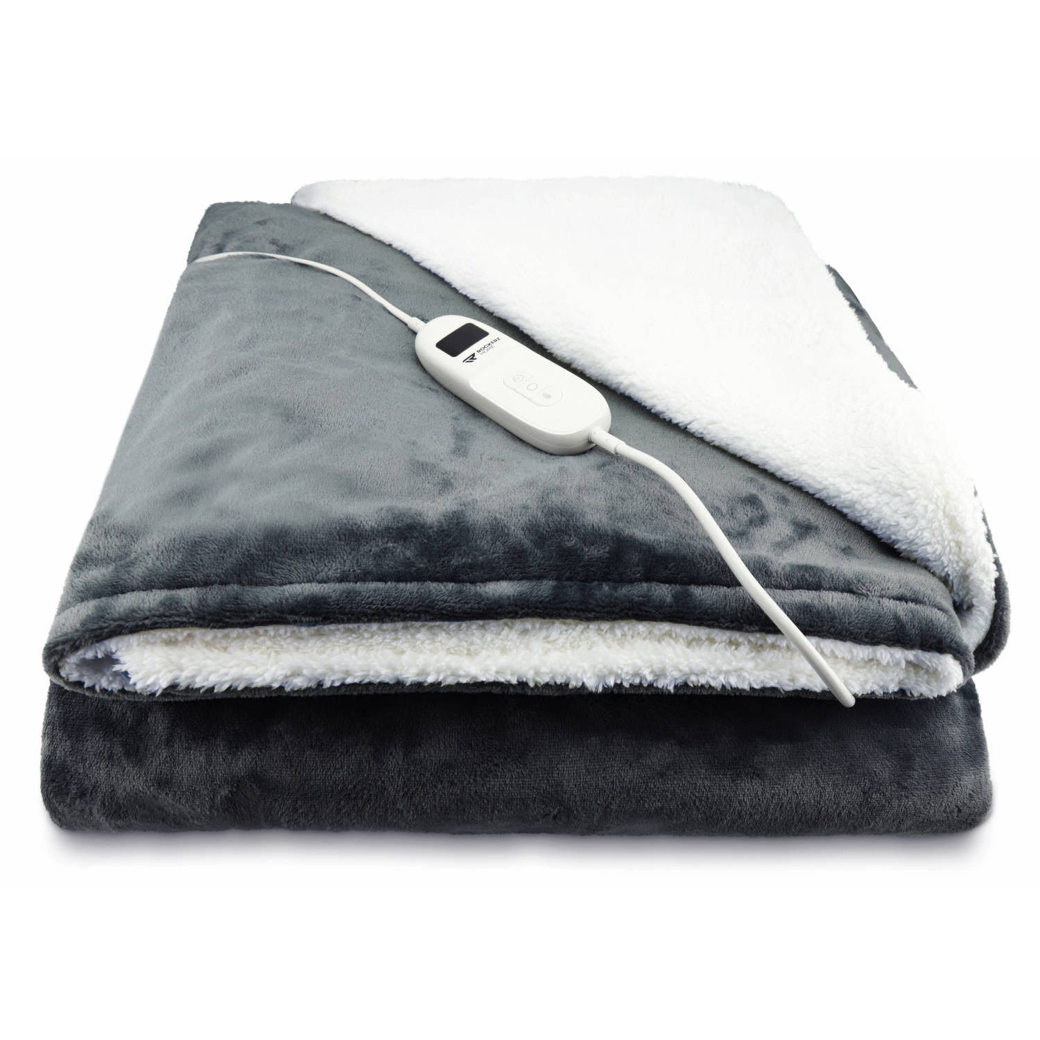 Elektrische deken Afmetingen 200 x 180 cm 9 warmtestanden Automatische uitschakeling XL snoer Grijs