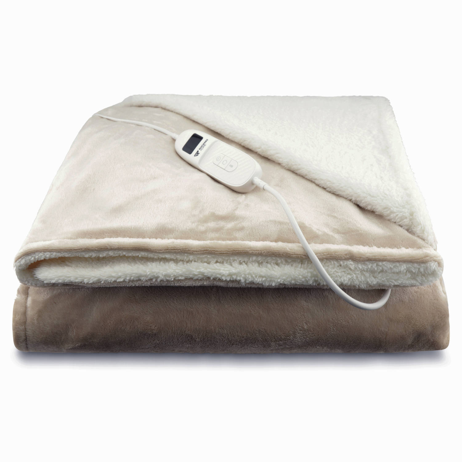 Elektrische deken Afmetingen 160 x 130 cm 9 warmtestanden Automatische uitschakeling XL snoer Beige