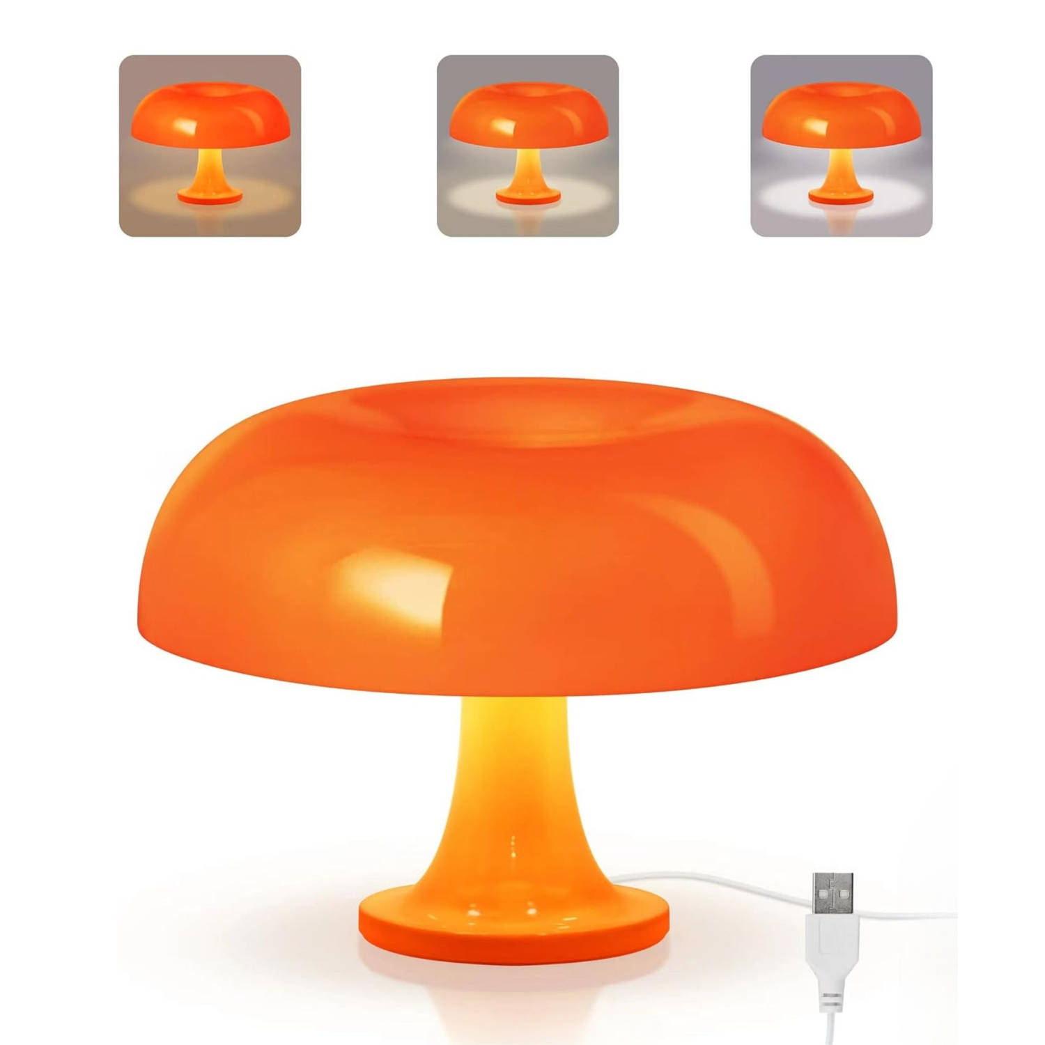 Homezie Paddenstoel Lamp | Oranje | Tafellamp | Dimbaar | LED lamp | Sfeerverlichting | Bureaulamp