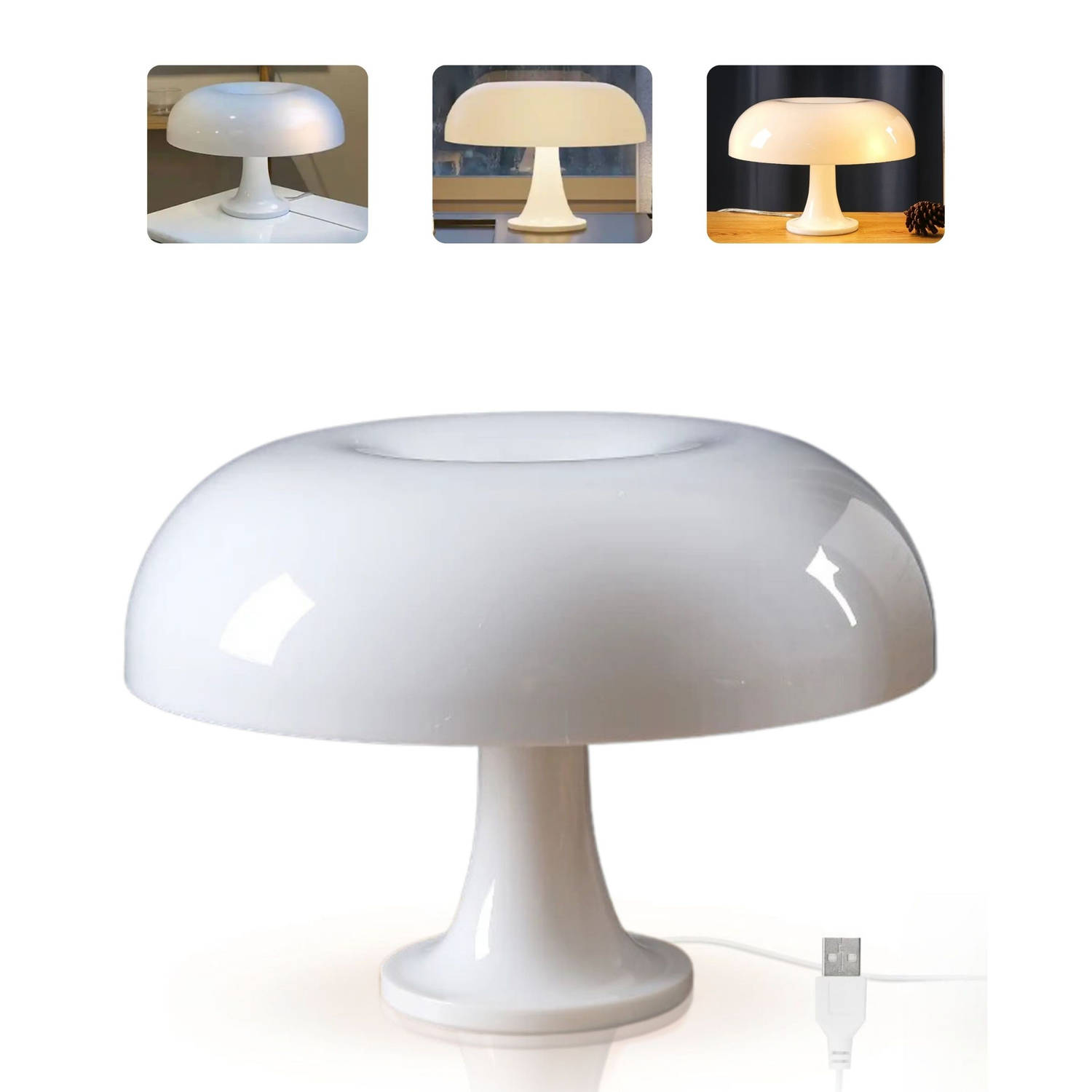 Homezie Paddenstoel Lamp | Wit | Tafellamp | Dimbaar | LED lamp | Sfeerverlichting | Bureaulamp