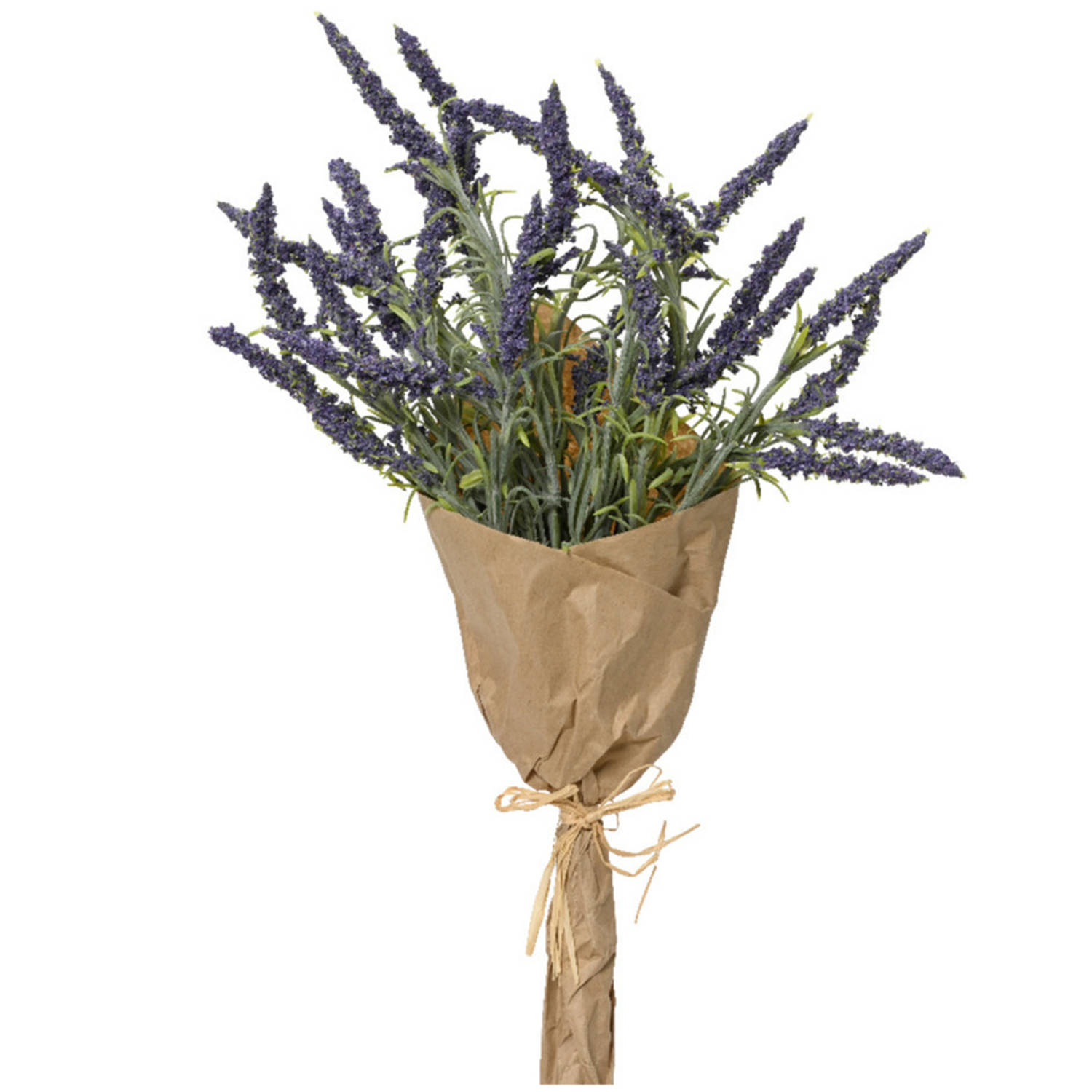 Everlands kunstbloemen boeket lavendel - paars - D15 x H39 cm