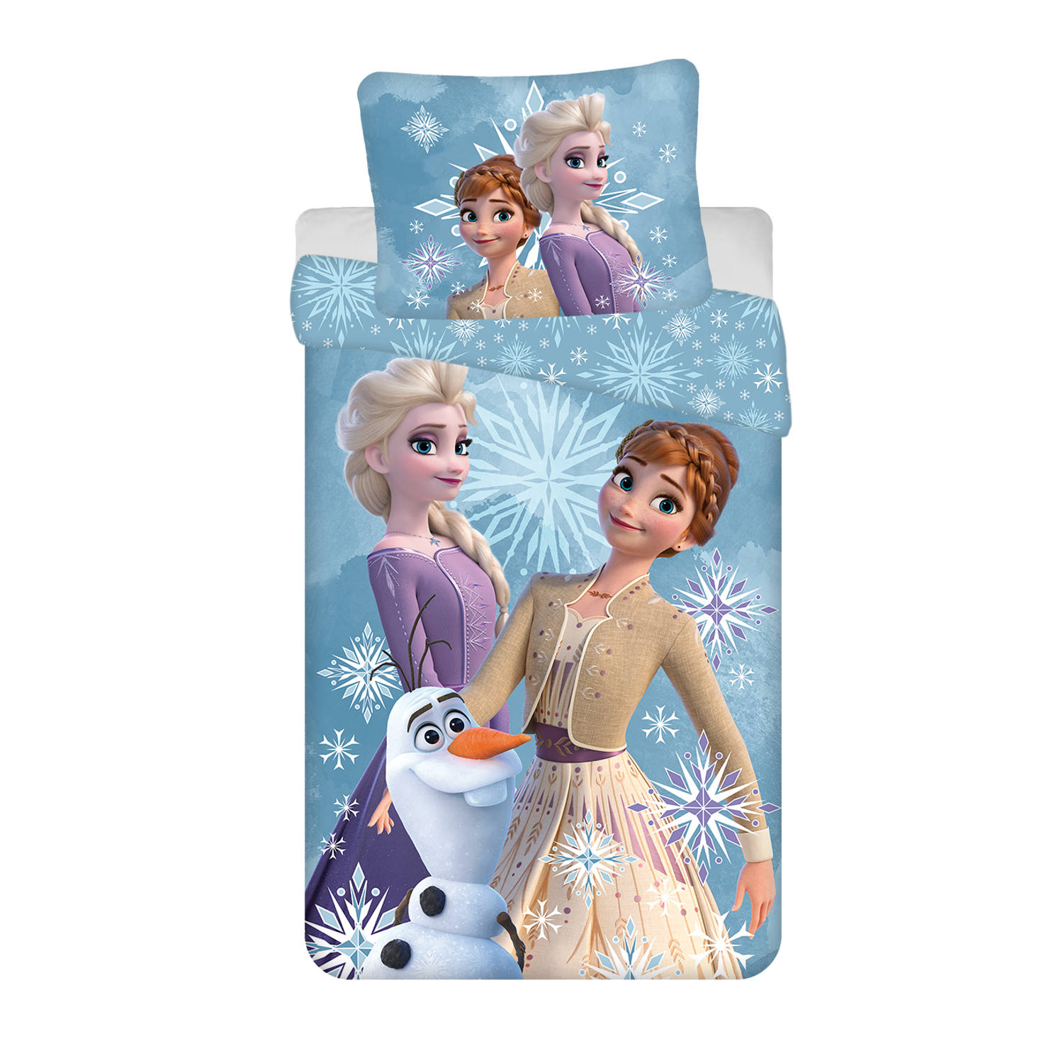Disney Frozen Dekbedovertrek Sneeuwvlokje Eenpersoons 140 x 200 cm Katoen