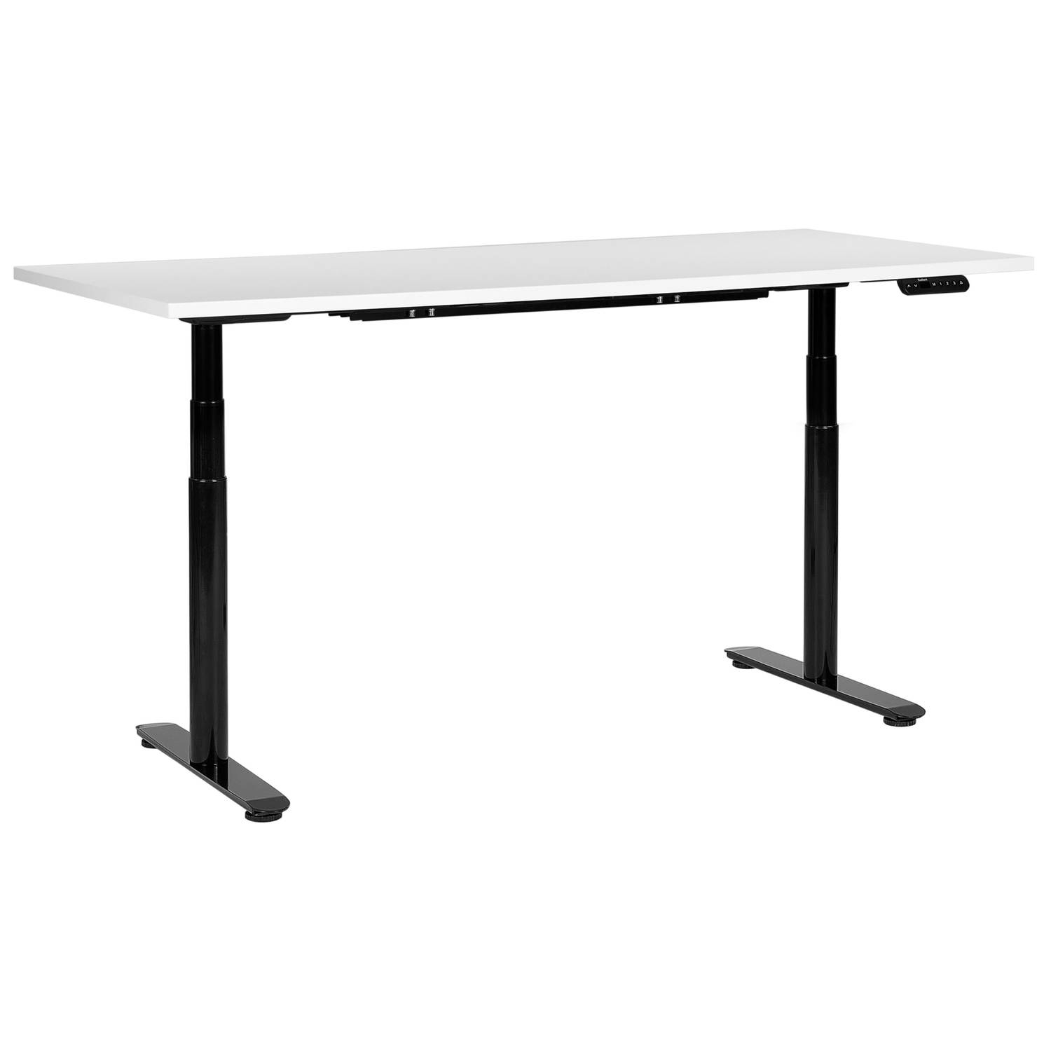 DESTIN IV - Elektrisch Verstelbaar bureau - Wit/Zwart - 180 cm - MDF