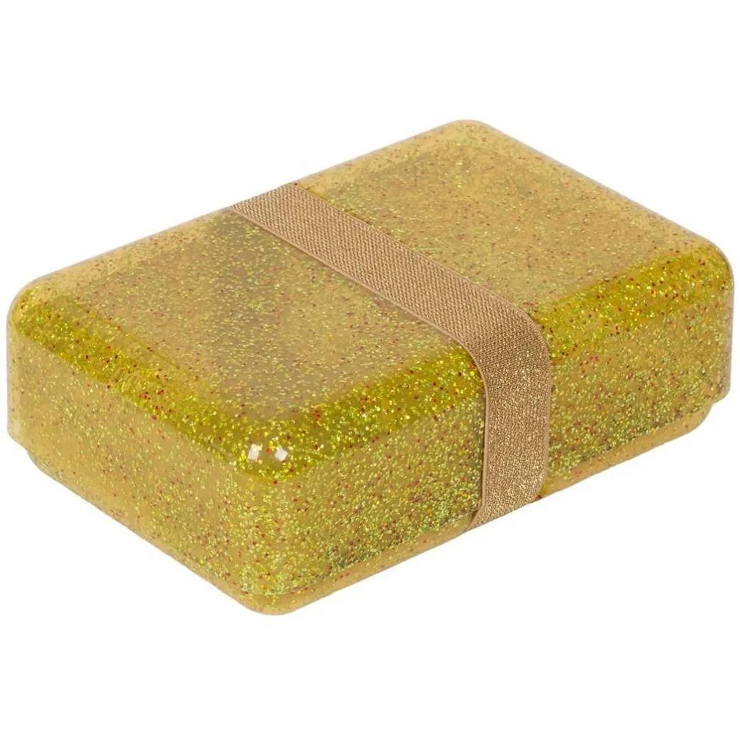 Little Lovely lunchbox Glitter meisjes 18 x 6 x 12 cm goud
