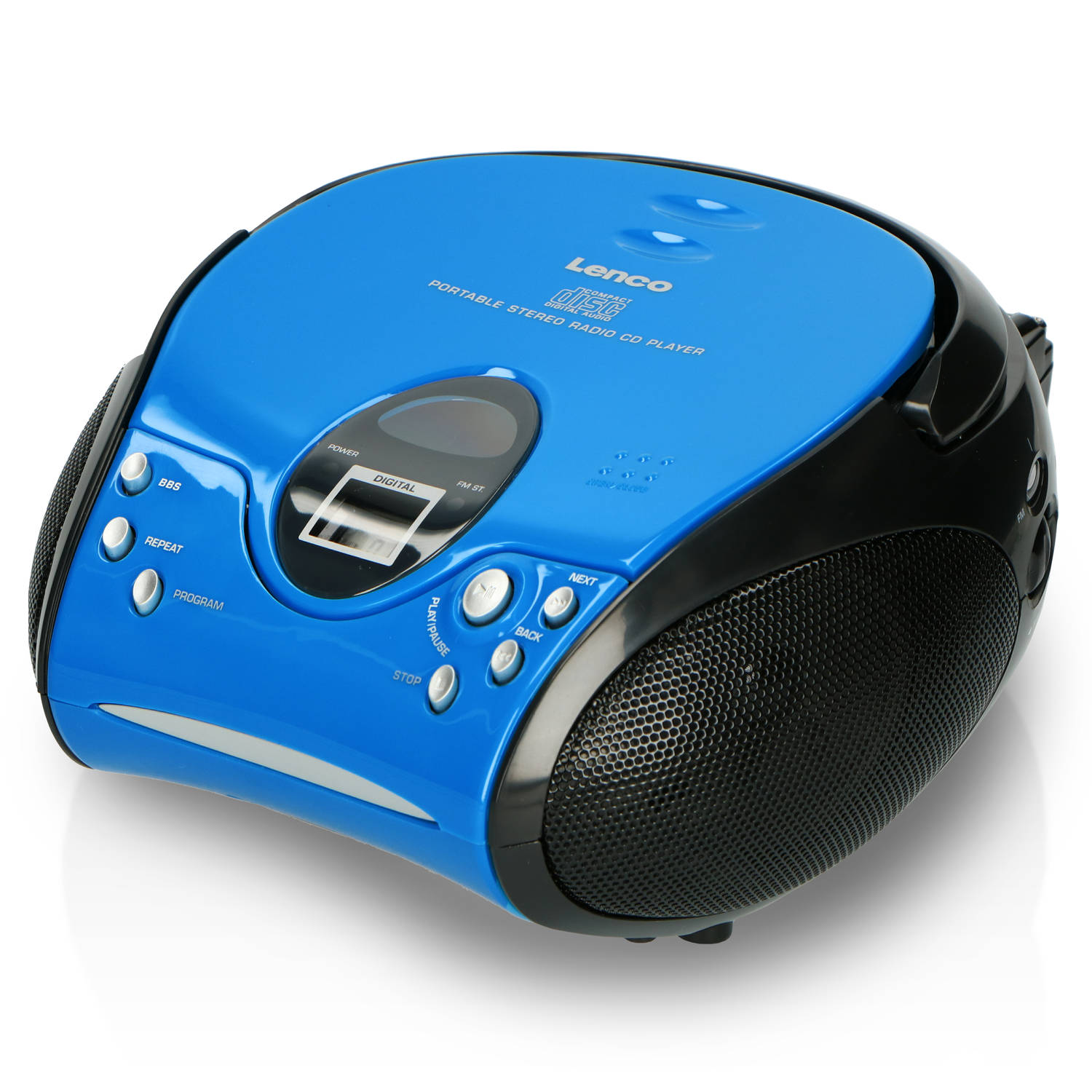 Draagbare stereo FM radio met CD-speler Lenco Blauw-Zwart