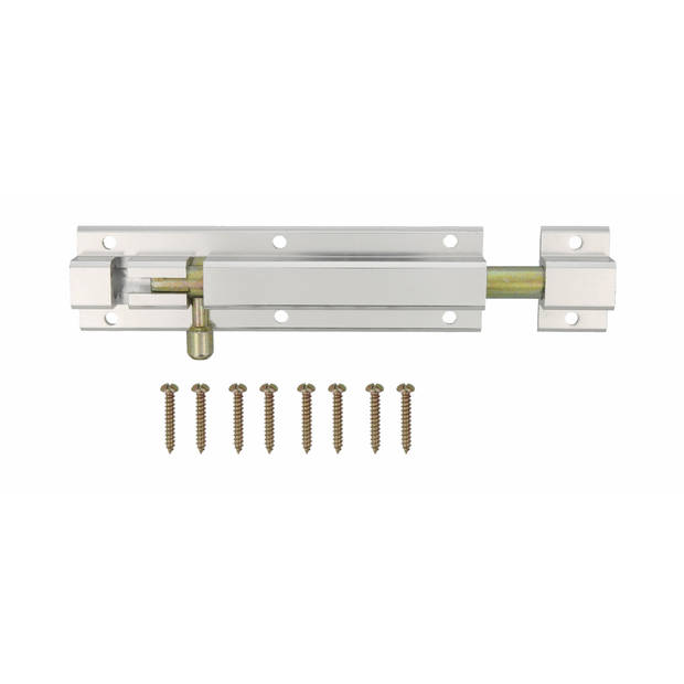 AMIG schuifslot/plaatgrendel - aluminium - 35cm - zilver - incl schroeven - deur - raam - Grendels