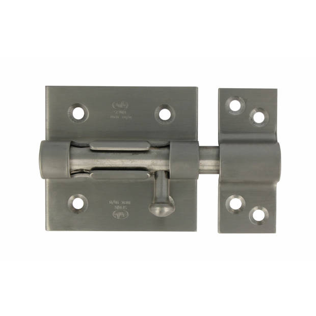 AMIG schuifslot/plaatgrendel - staal - 7cm - mat rvsA - incl schroeven - deur - raam - Grendels