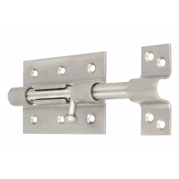 AMIG schuifslot/plaatgrendel - staal - 8.5cm - mat rvs - incl schroeven - deur - raam - Grendels