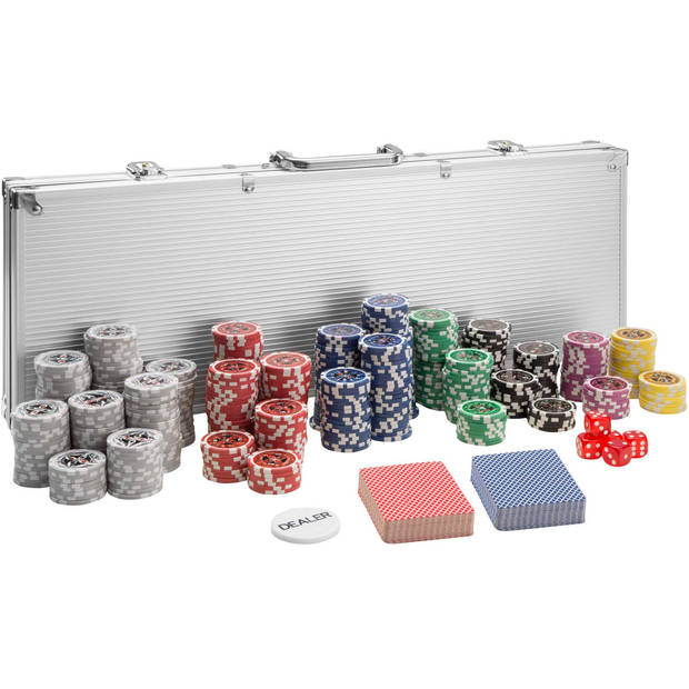 tectake® - pokerset 500 delig inclusief koffer en kaartspel - 402559