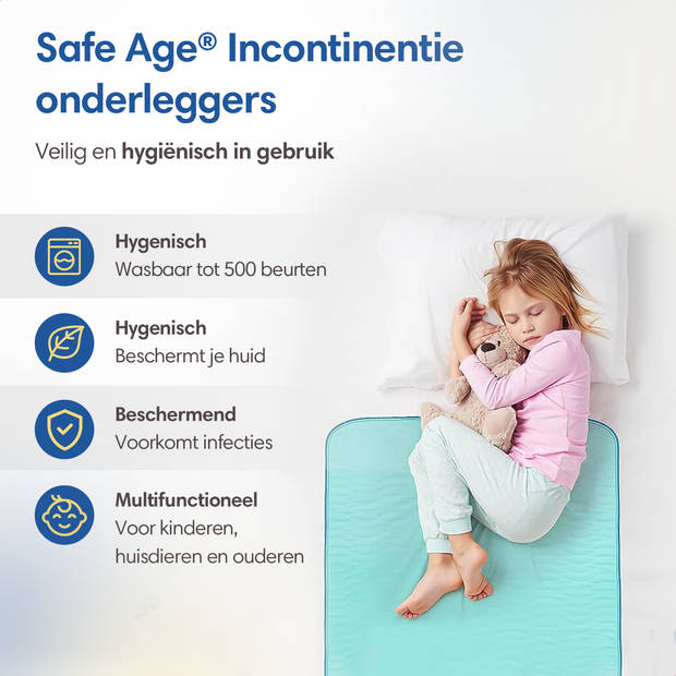 Safe Age® wasbare incontinentie onderleggers voor volwassenen,huisdieren en kinderen - matrasbeschermer - klein