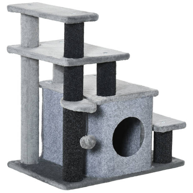 Kattentrap - Krabpaal - Kattenkrabpaal - Huisdierentrap - Hondentrap - Trapje - Opstapje - 60 x 40 x 66 cm